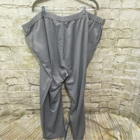 Ulla Popken Black White Houndstooth Relaxed Fit Pull On Stretch Waist Pants - Picture 4 of 5